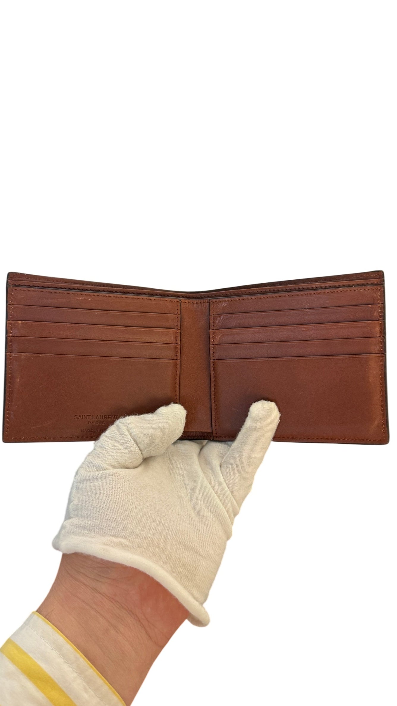 Saint Laurent Monogram Leather-Trimmed Coated Canvas Bifold Wallet