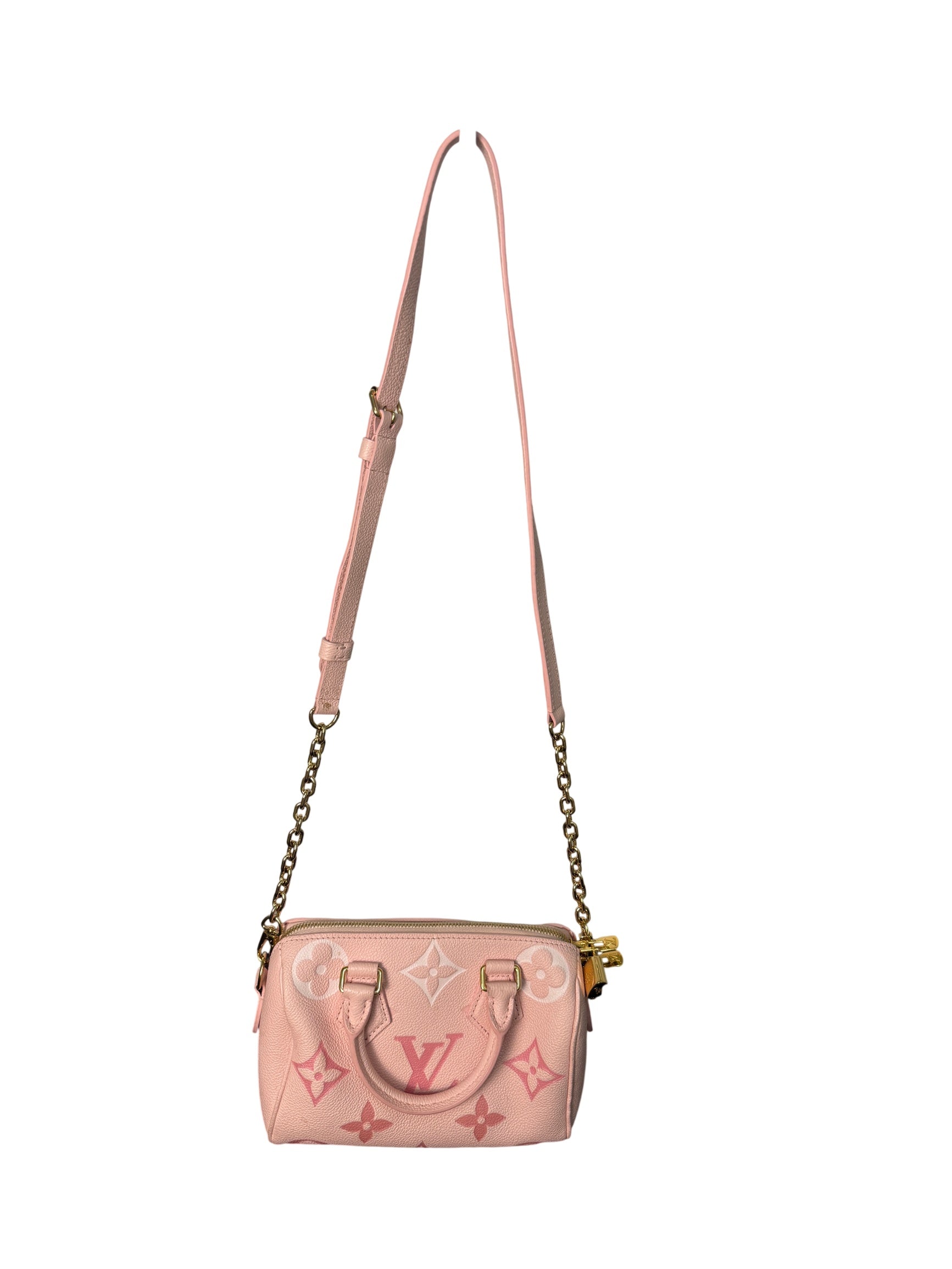 Louis Vuitton Monogram Pink Empreinte Giant Speedy 20