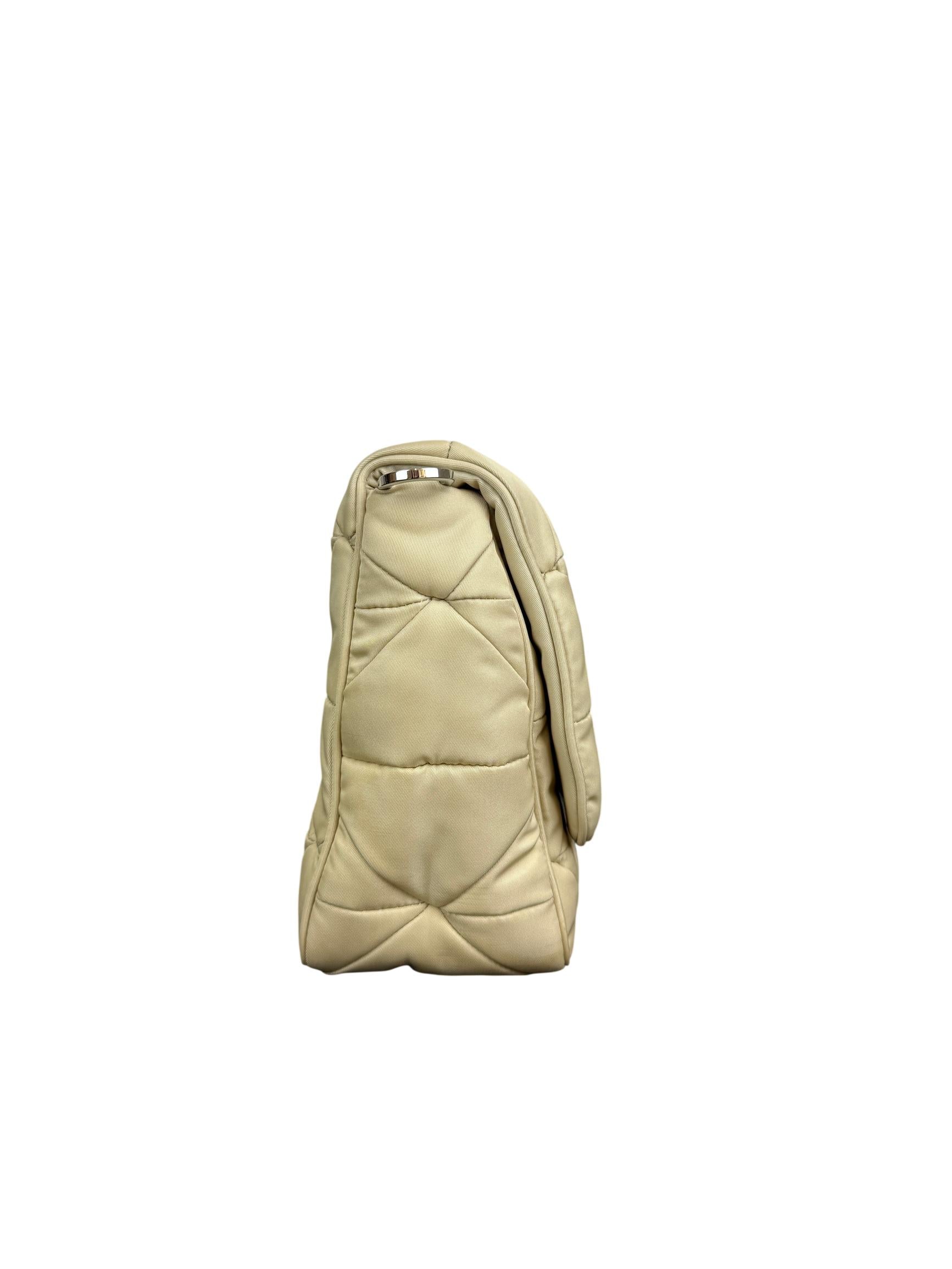 Prada Desert Beige Padded Re-Nylon Flap Shoulder Bag