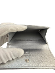 Chanel Silver Caviar Metallic Wallet