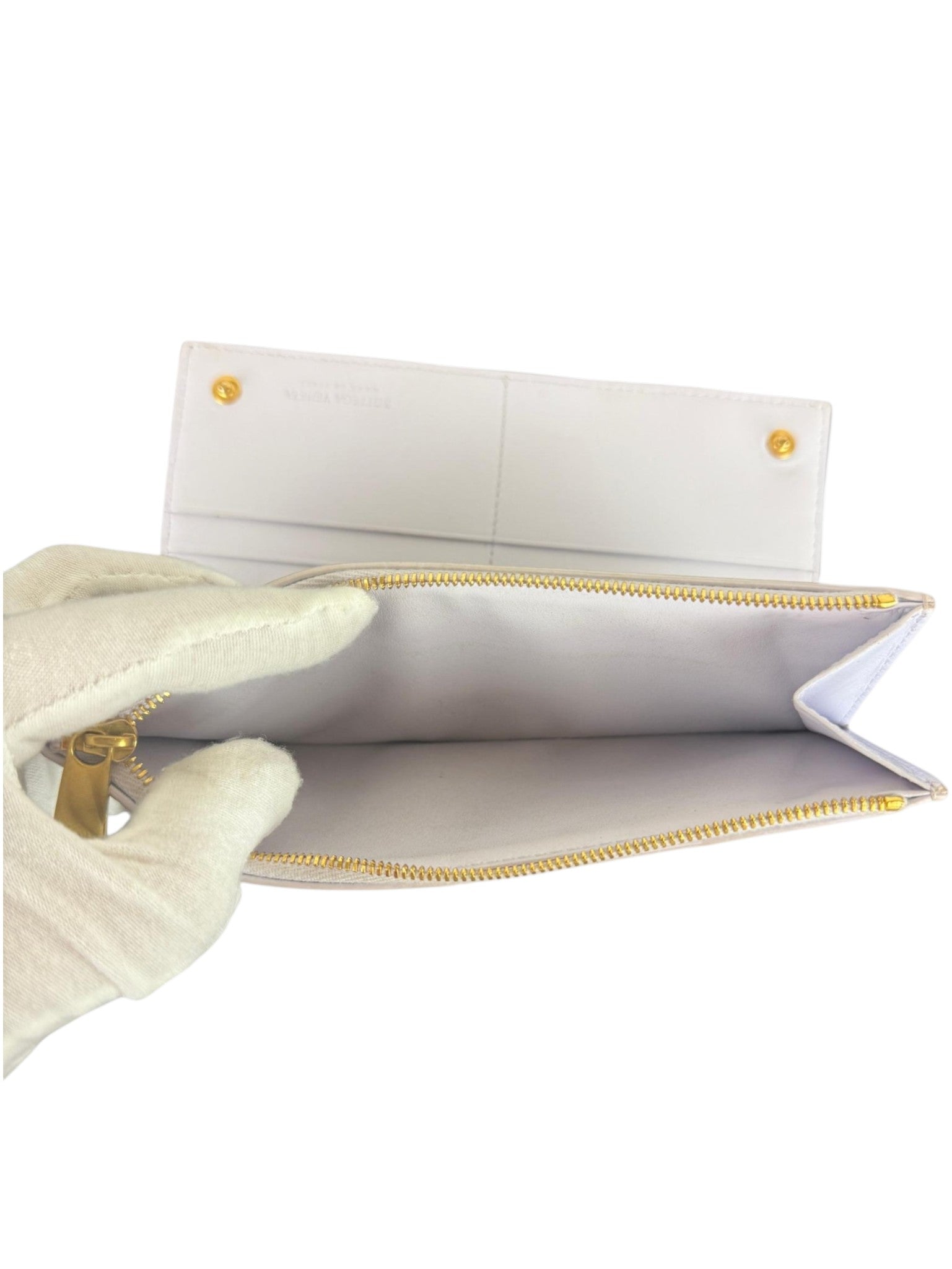 Bottega Veneta Cassette Intrecciato Lavender Leather Zipped Wallet