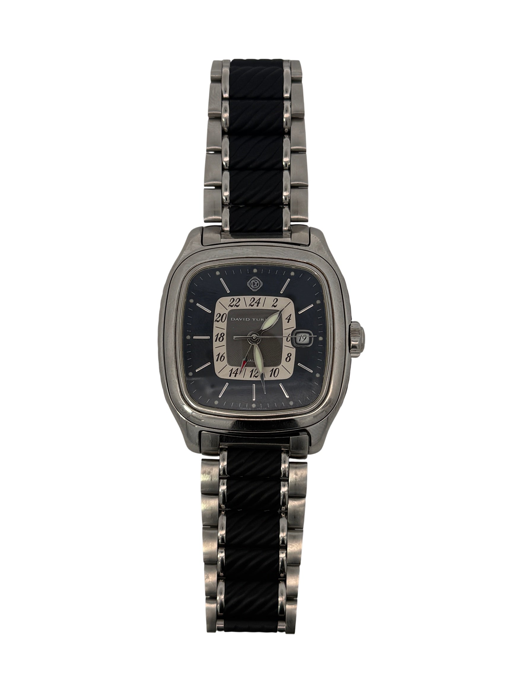 David Yurman Thoroughbred Dual Time GMT Watch Stainless Steel