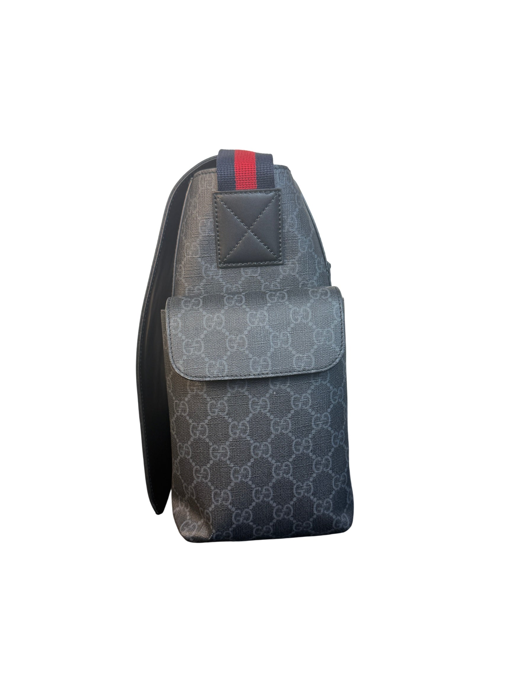 Gucci GG Supreme Monogram Web Messenger Diaper Bag