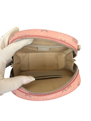 MCM Pink Visetos Dome Crossbody Bag