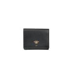 Christian Dior D-Bee Black Leather Bifold Wallet