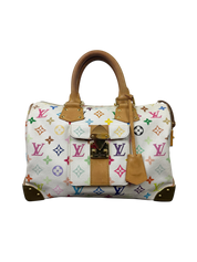 Louis Vuitton x Takashi Murakami Monogram Multicolor Speedy 30 Handbag (White)