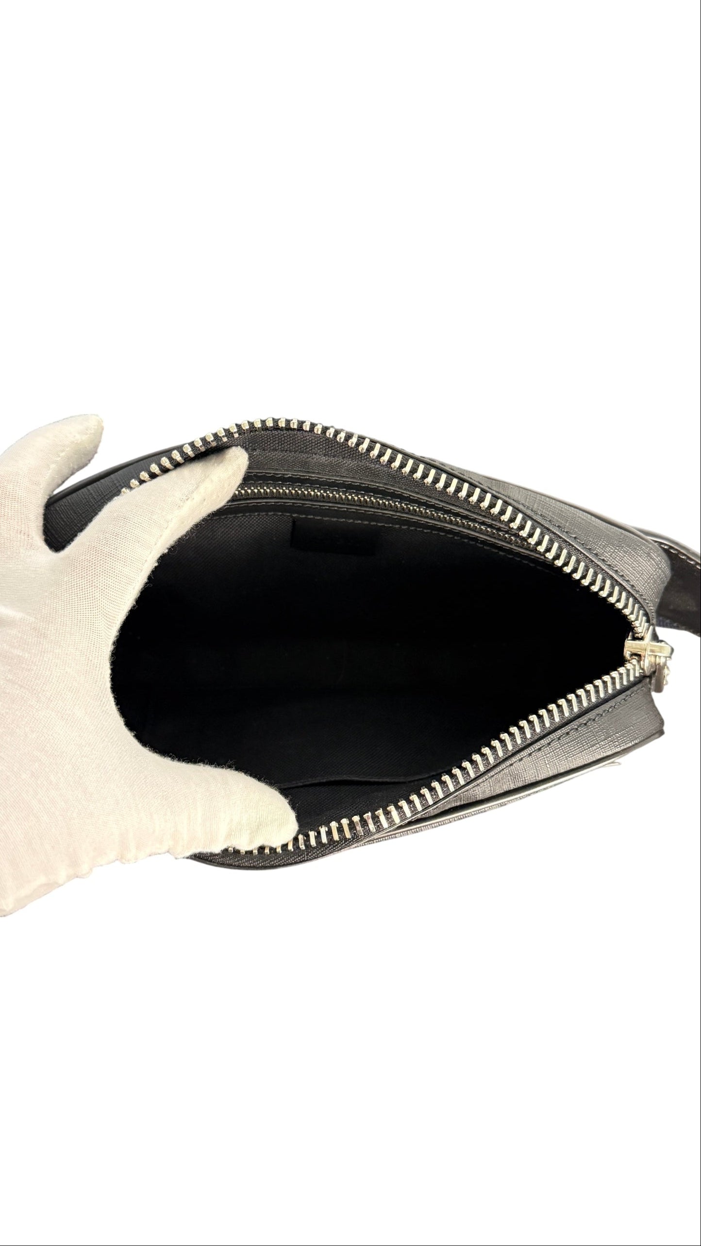 Gucci GG Supreme Soft Zip Black and Red Canvas Belt Bag