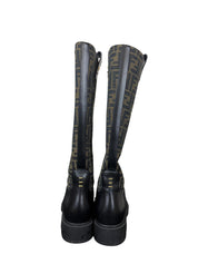 Fendi Filo Monogram Jacquard Knee-High Boots