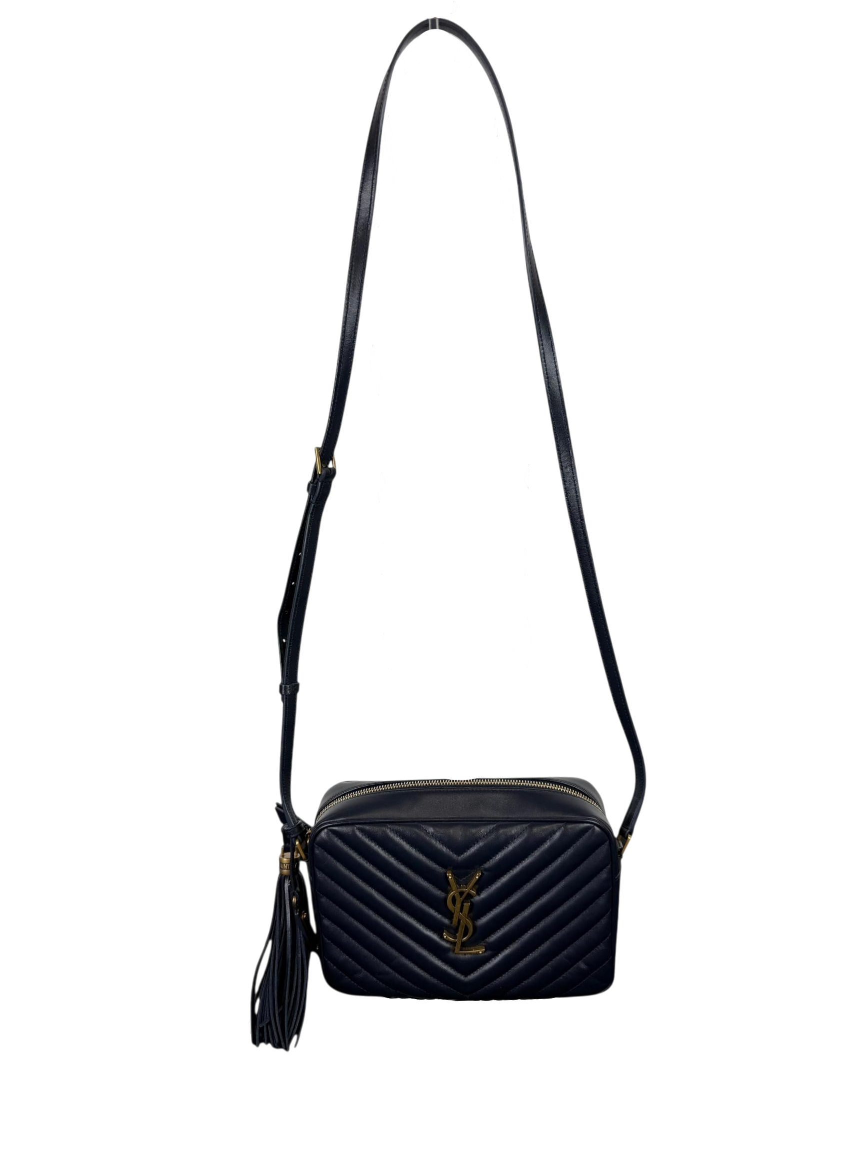Yves Saint Laurent Lou Camera Bag in Black Quilted Leather