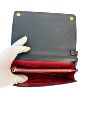 Prada Black Saffiano Leather Chain Wallet Crossbody Bag