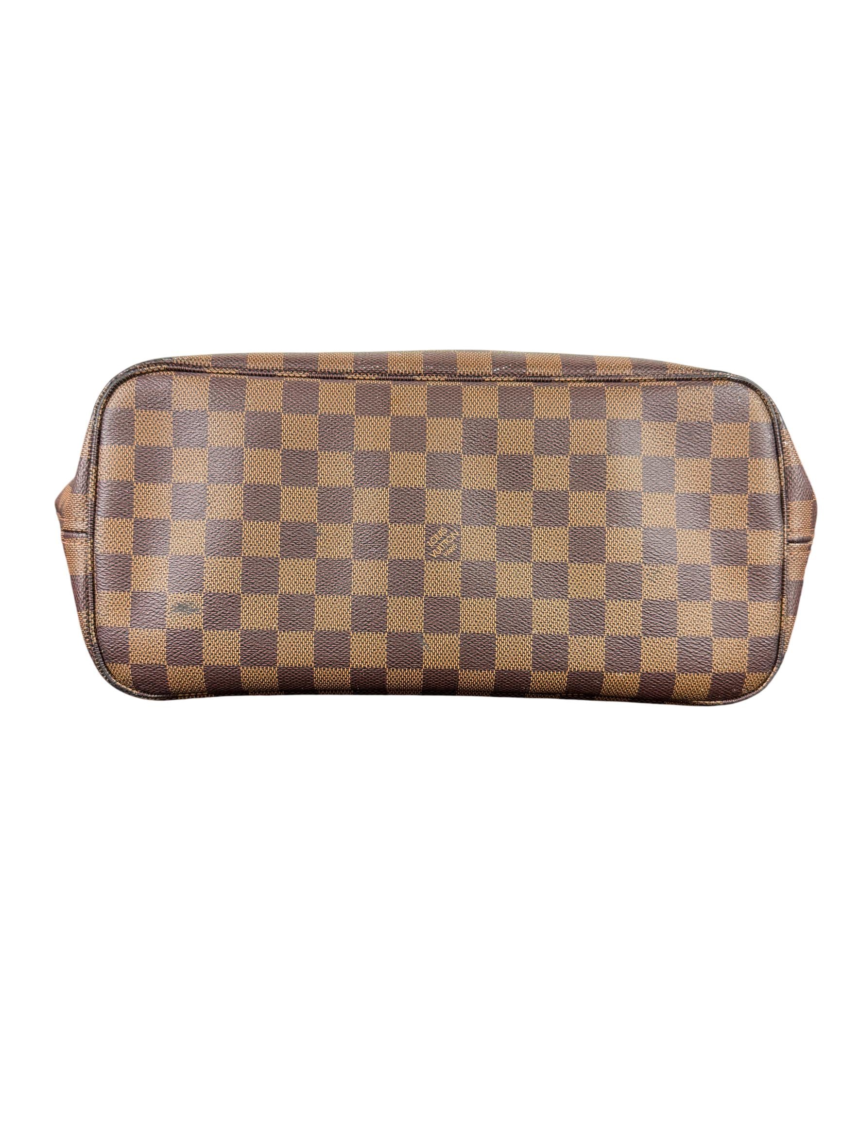 Louis Vuitton Neverfull MM Damier Ebene Canvas Tote Bag