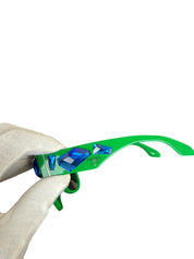 Prada SPR 22Q Green Sunglasses with Blue Crystal Accents