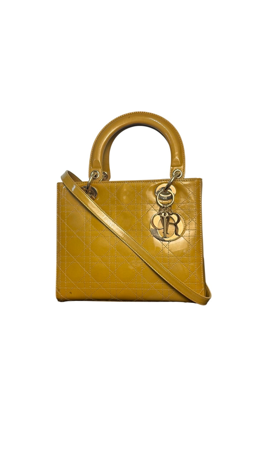 Dior Lady Dior Patent Leather Handbag
