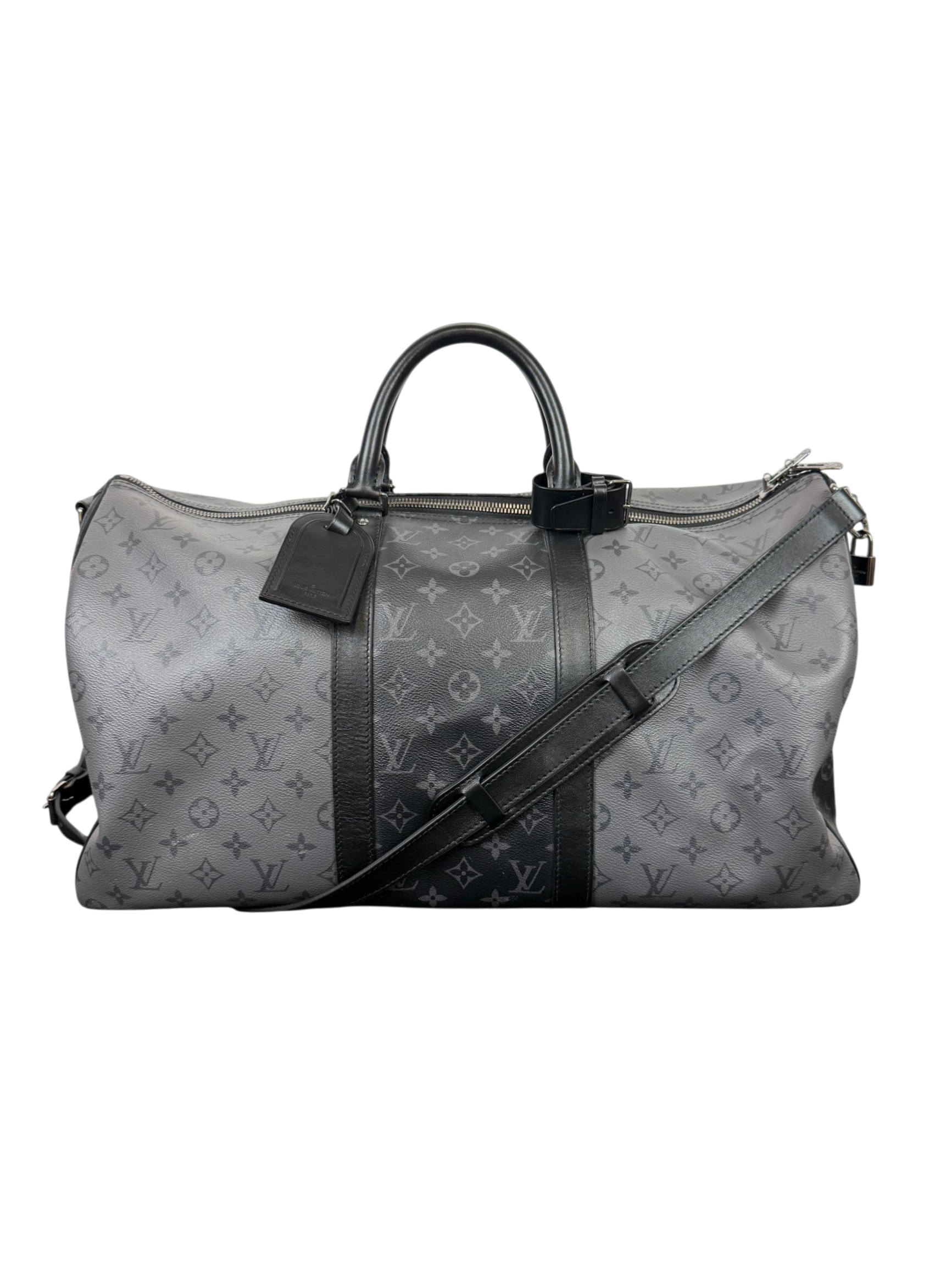 Louis Vuitton Keepall Bandoulière 50 Monogram Eclipse Duffle Bag