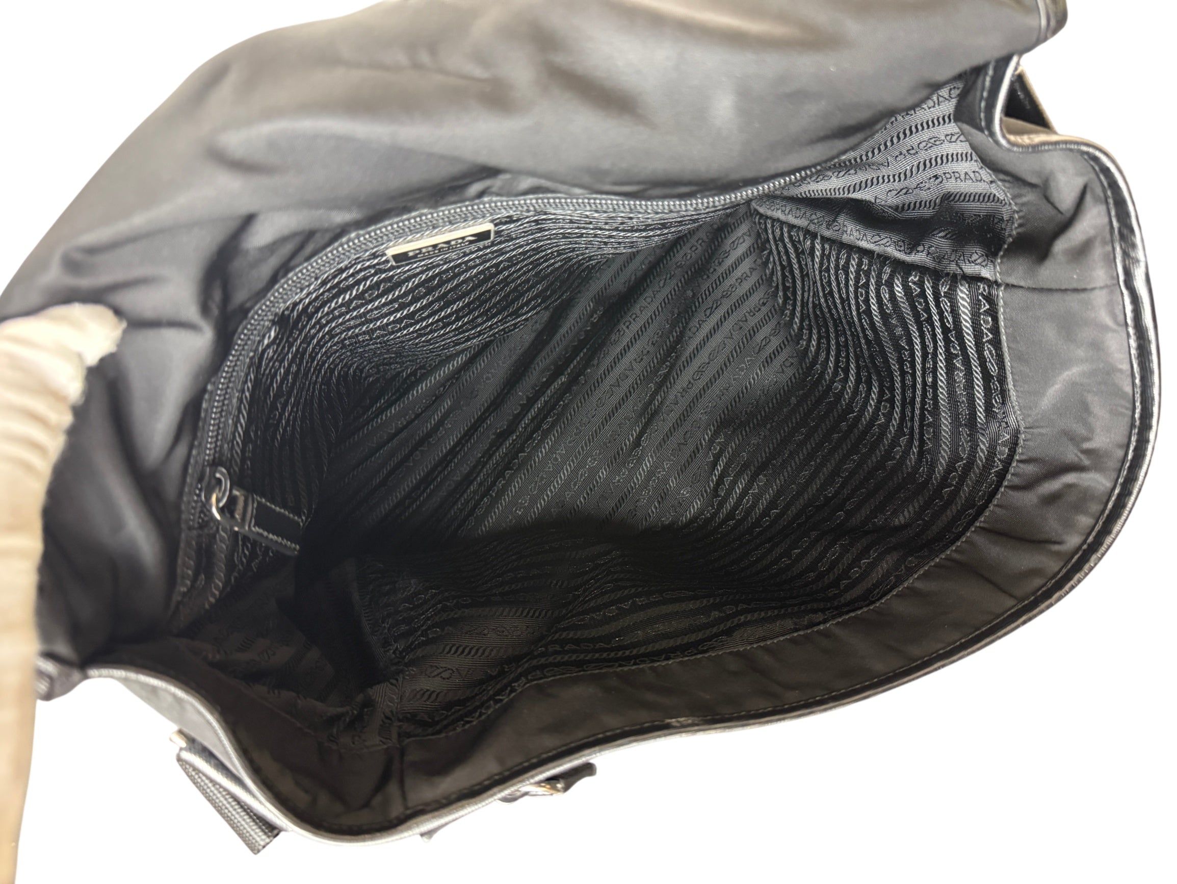 Prada Saffiano Nylon Black Messenger Bag