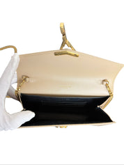 Saint Laurent Cassandra Grain de Poudre Beige Shoulder Bag