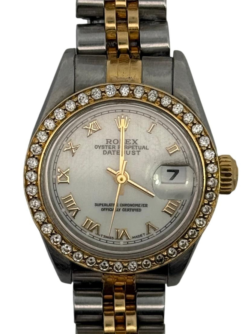 Rolex Lady-Datejust 26mm Two-Tone Stainless Steel & 18K Gold, Mother of Pearl Diamond Dial, Ref. 69173