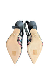 Christian Dior J'Adior Embroidered Floral Slingback Pumps