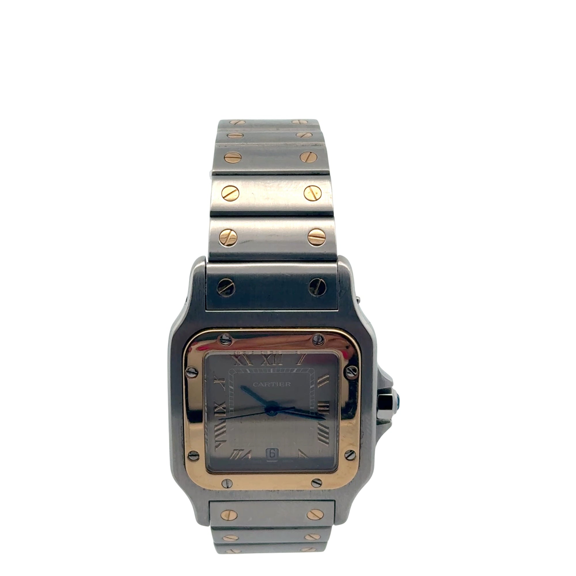Cartier Santos Galbée Stainless Steel & 18K Yellow Gold Quartz Watch 29mm Stainless Steel, 18k Yellow Gold Ivory Dial 2961