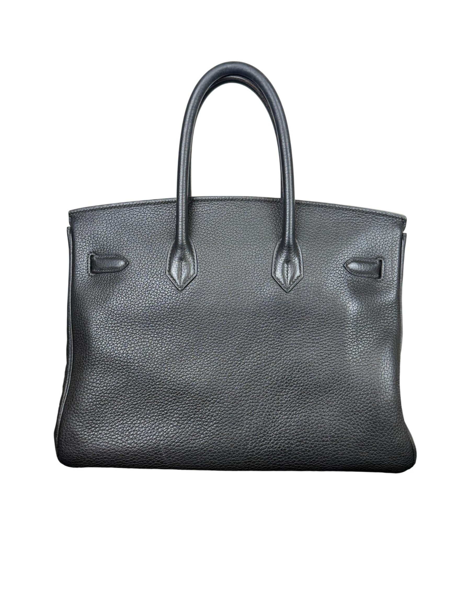 Hermès Birkin 35 Black Clemence Leather Handbag with Gold Hardware