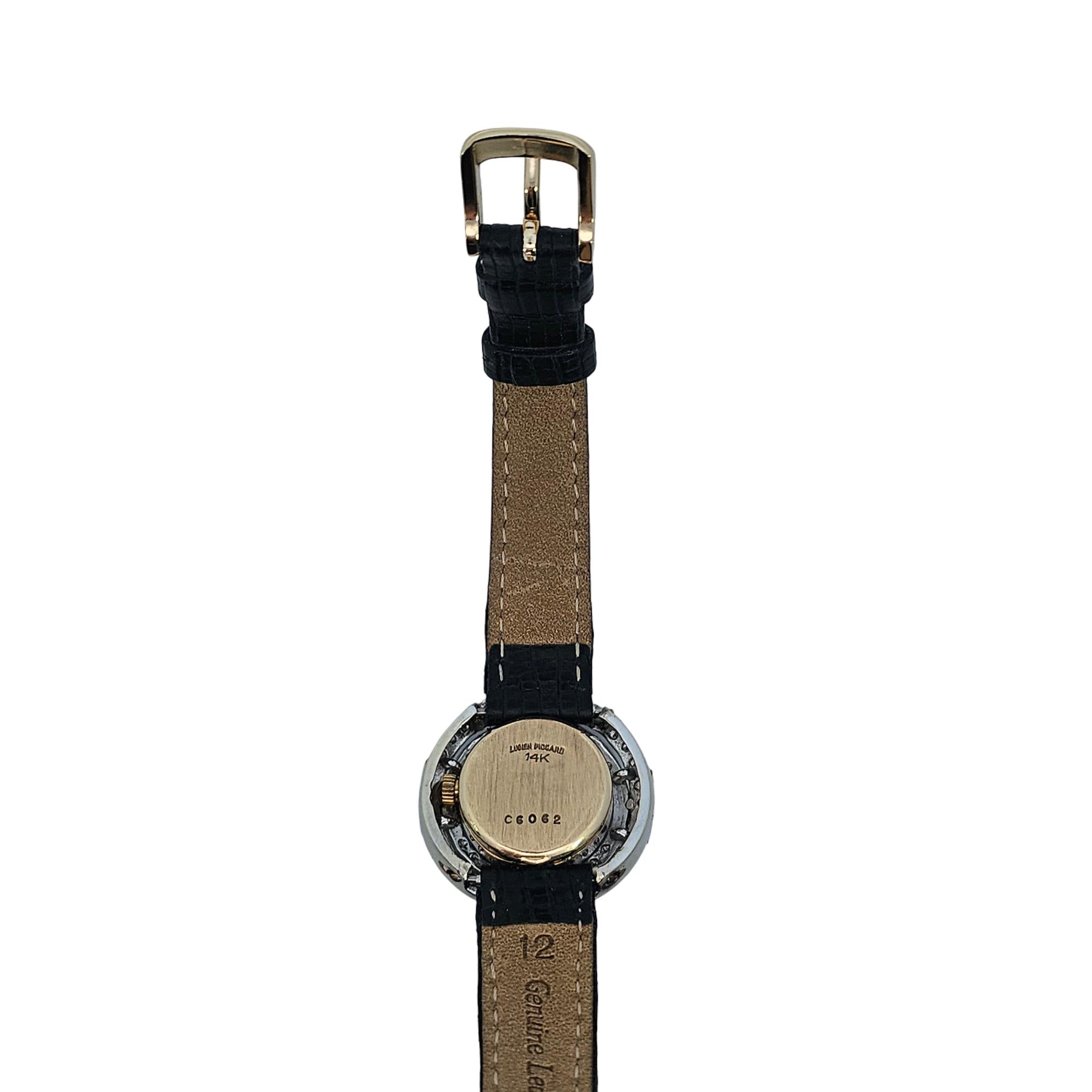 Lucien Piccard 14K Gold & Diamond Vintage Gold Dial C6062