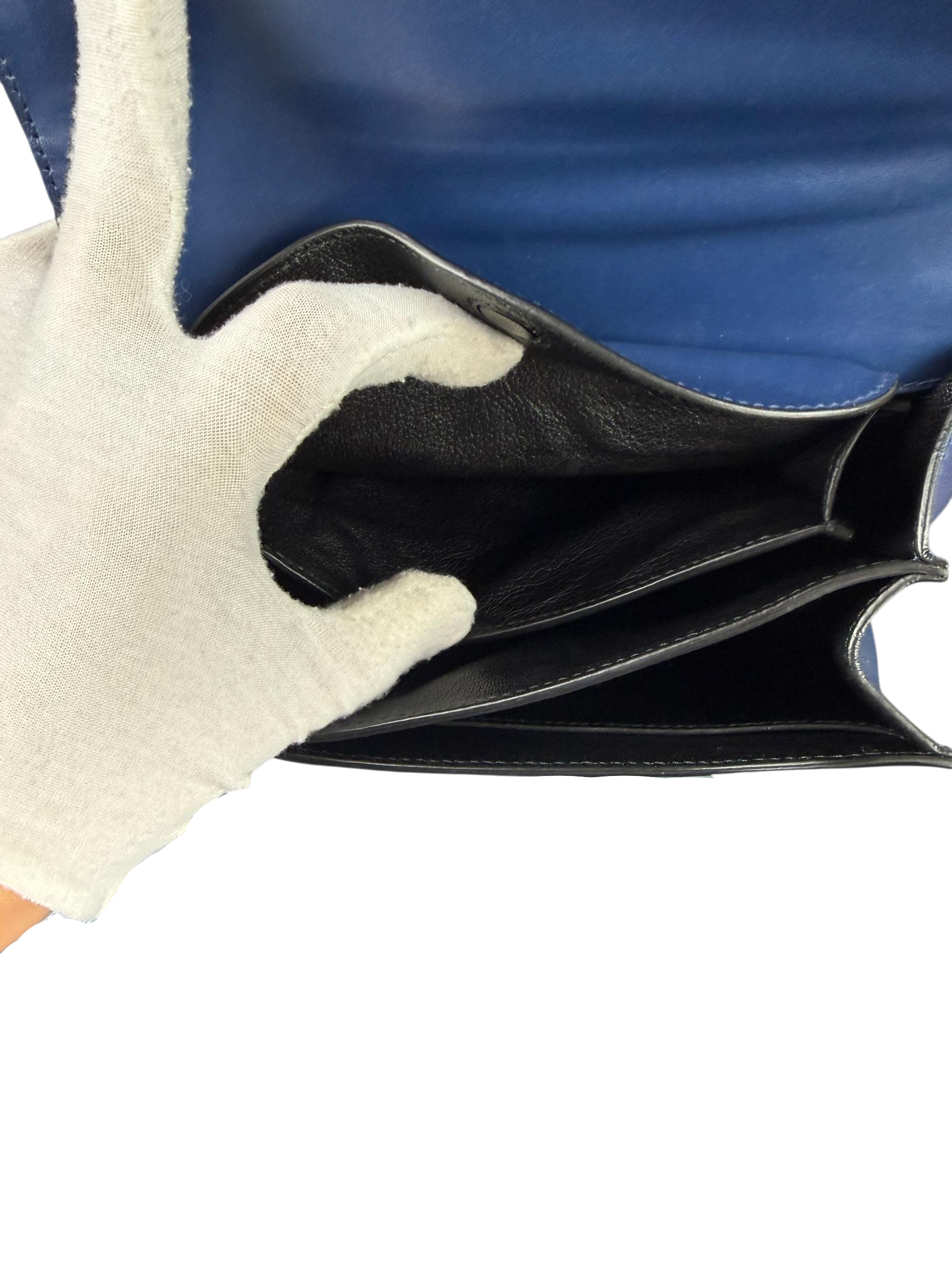 Prada Cahier Blue and Black Saffiano Leather Crossbody Bag