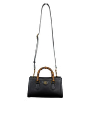 Gucci Diana East West Black Leather and Bamboo Handle Tote Bag