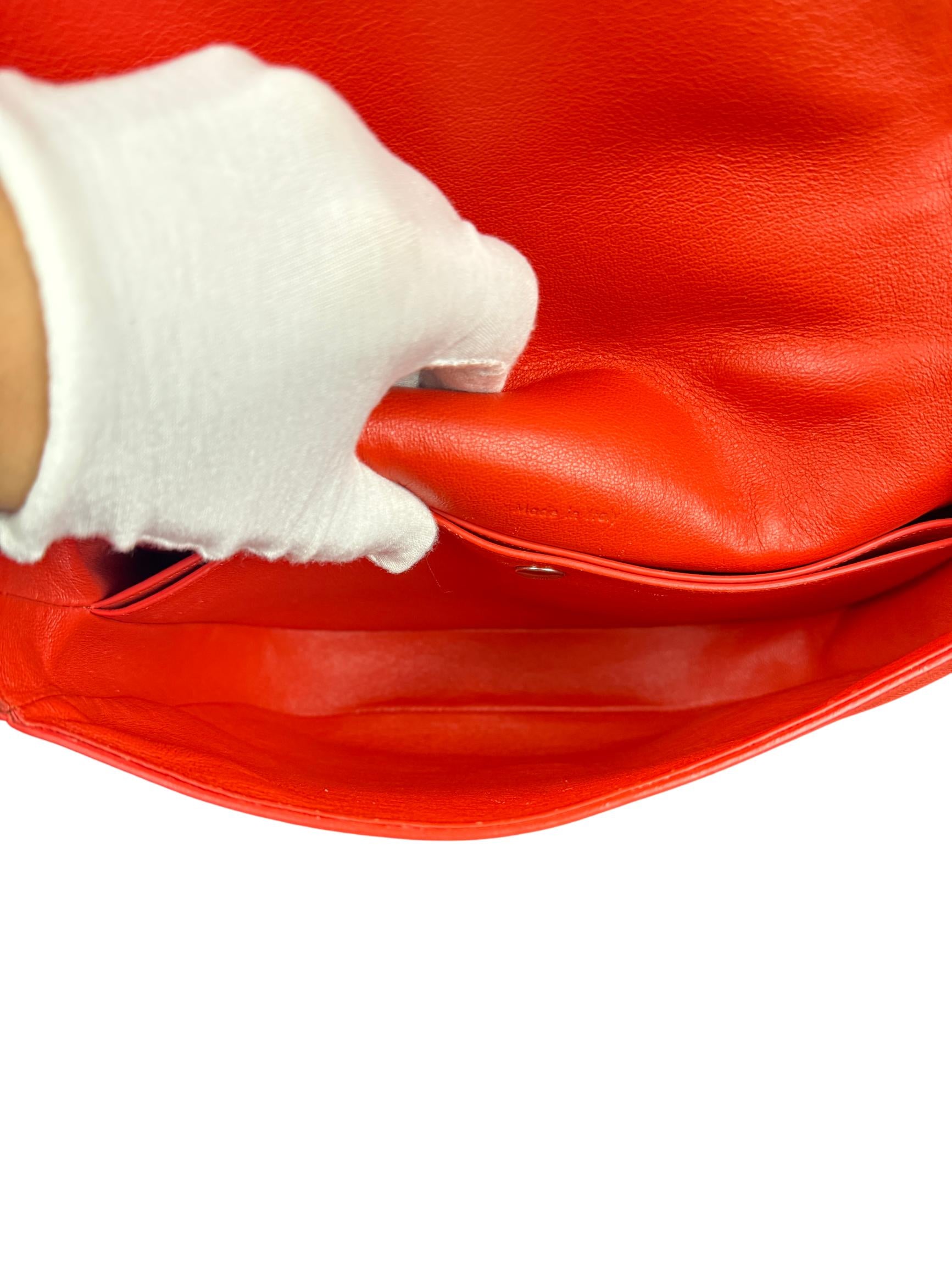 Celine Trotteur Messenger Bag Orange Grained Calfskin Leather