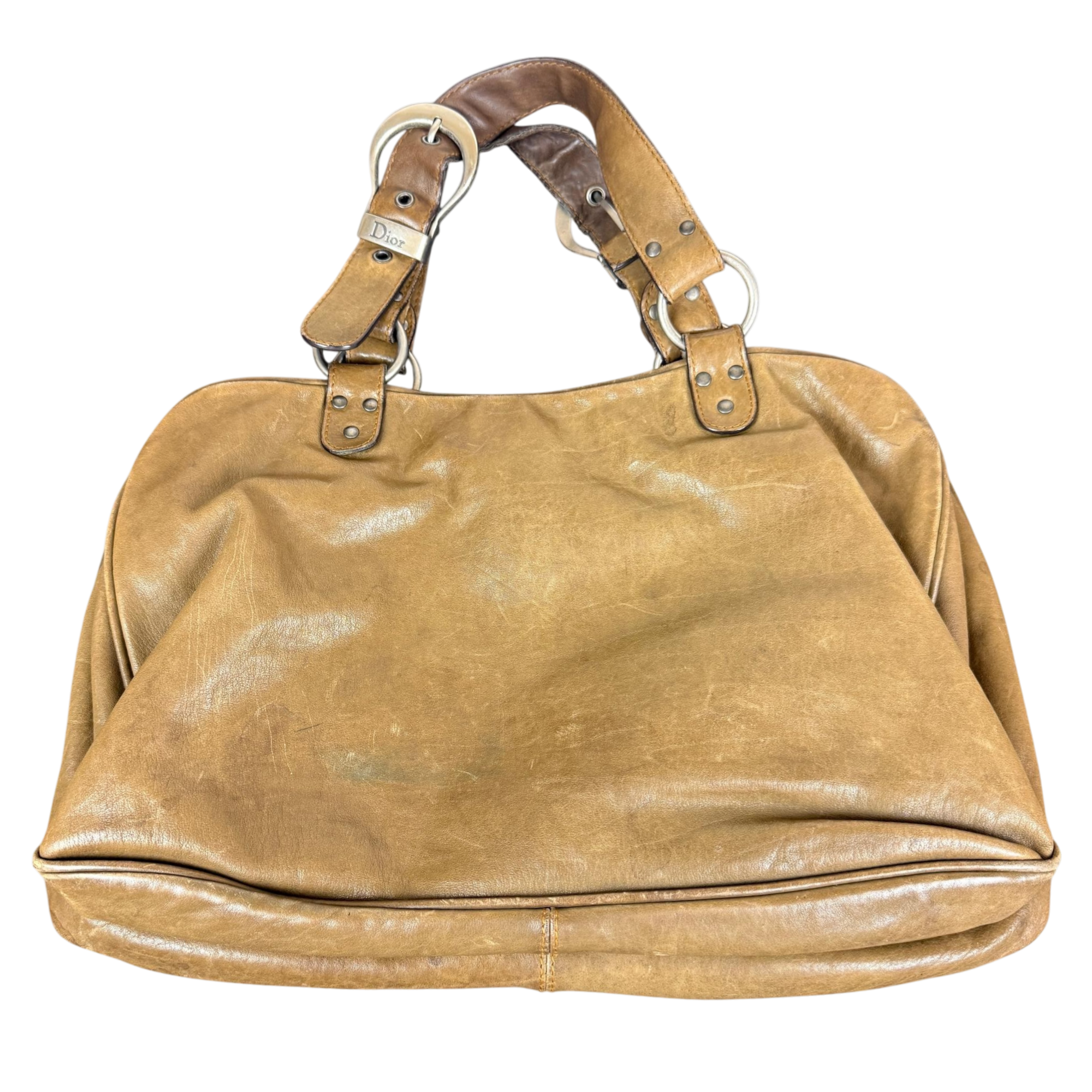 Christian Dior Gaucho Brown Leather Shoulder Bag