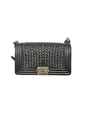 Chanel Boy Bag Medium Black Braided