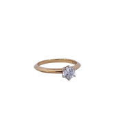Tiffany & Co. Yellow Gold & Platinum Diamond Solitaire Ring .49ctw 18k