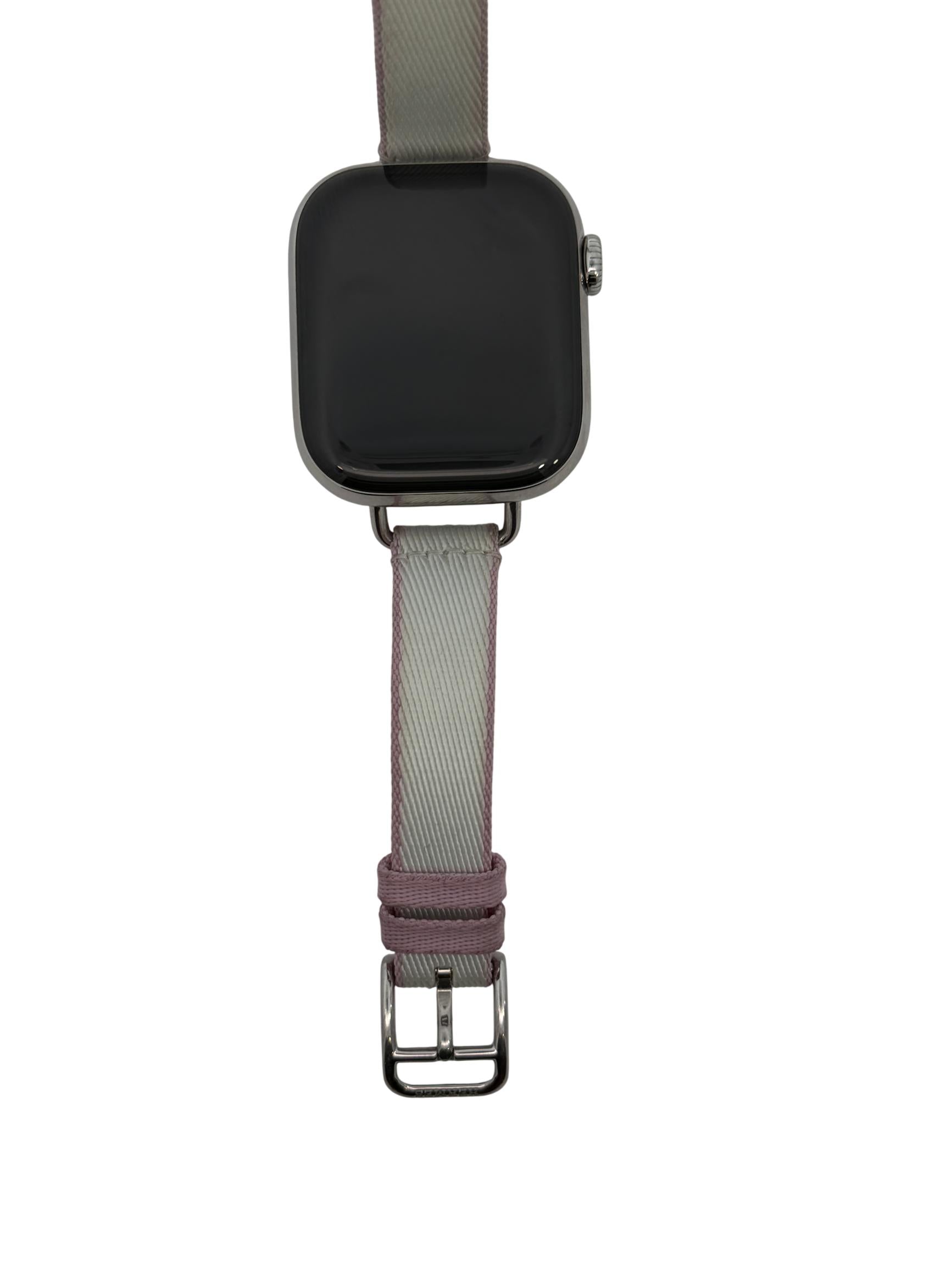 Hermès Series 10 Apple Watch 42mm with Pink Fabric Band