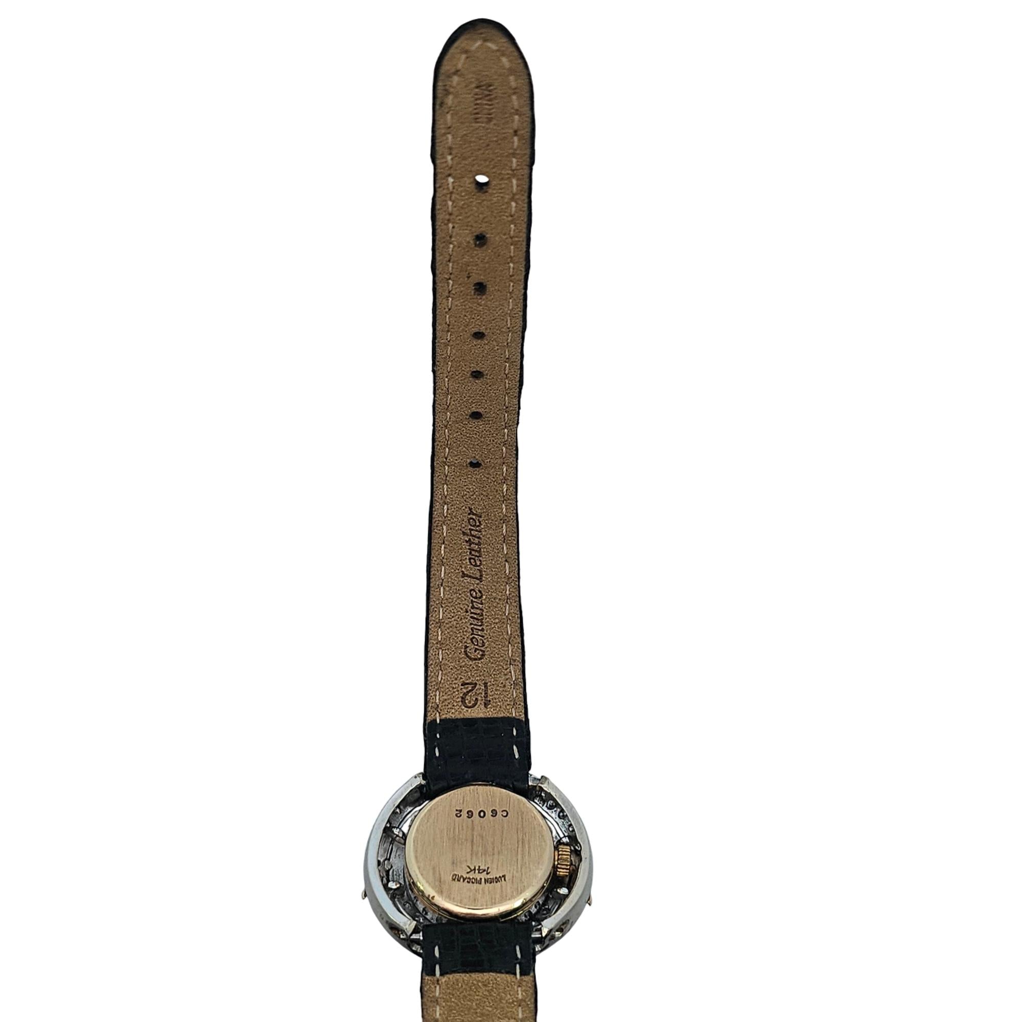 Lucien Piccard 14K Gold & Diamond Vintage Gold Dial C6062