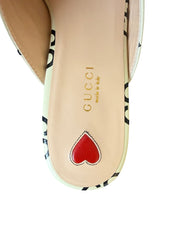 Gucci Princetown Mule Loafers GG with Gold Horsebit and Heart Detail