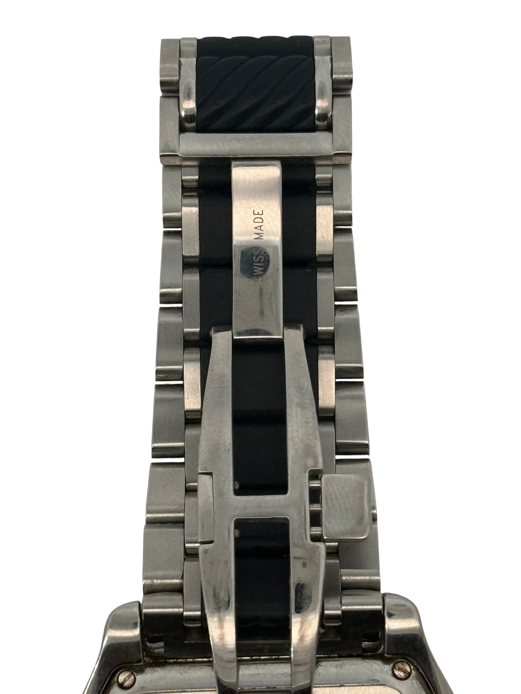 David Yurman Thoroughbred Dual Time GMT Watch Stainless Steel Black Dial T306-dst