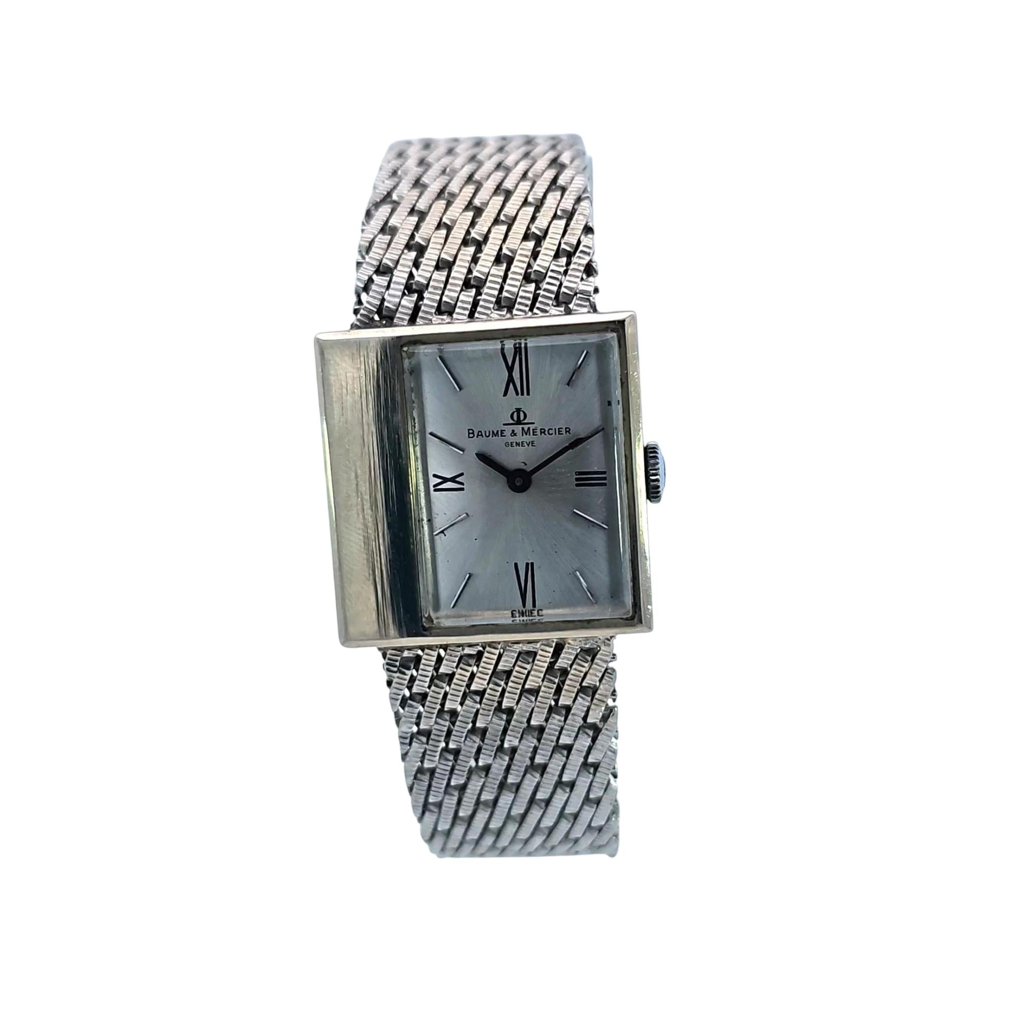 Baume & Mercier 14KWG Rectangle dial Vintage Watch