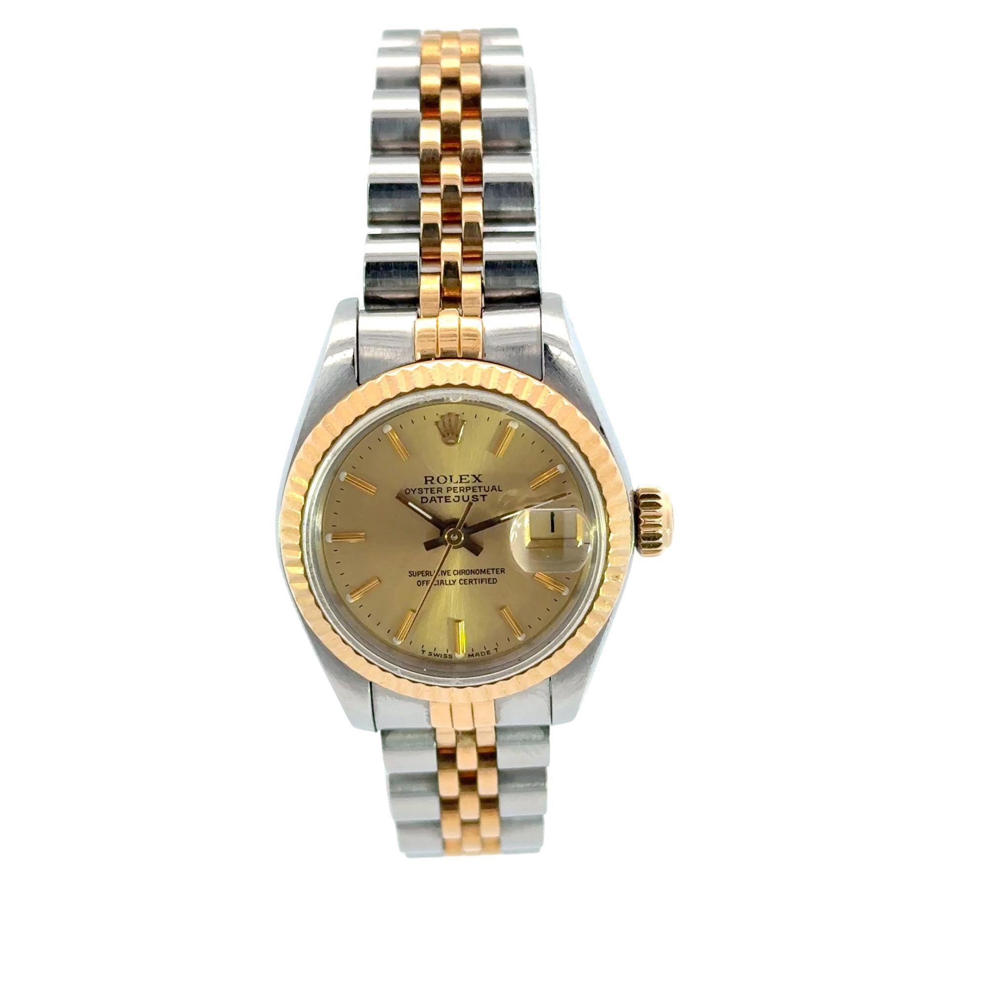 Rolex Lady-Datejust 69173 Two-Tone Stainless Steel & 18K Yellow Gold Automatic Watch 26mm