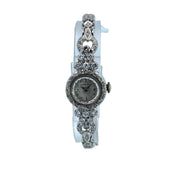 Hamilton Vintage 14k White Gold Diamond Ladies Manual Watch