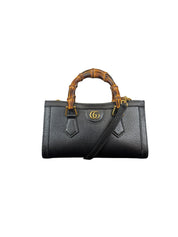 Gucci Diana East West Black Leather and Bamboo Handle Tote Bag