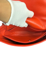 Celine Trotteur Messenger Bag Orange Grained Calfskin Leather