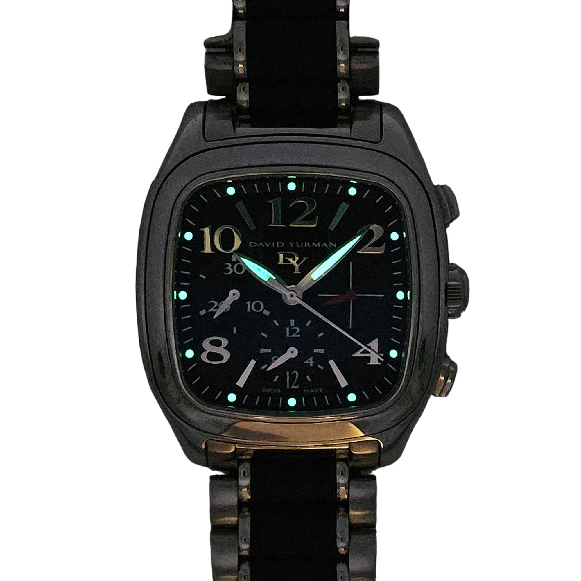 David Yurman Belmont Chronograph 42mm SS Black Dial T305-CST