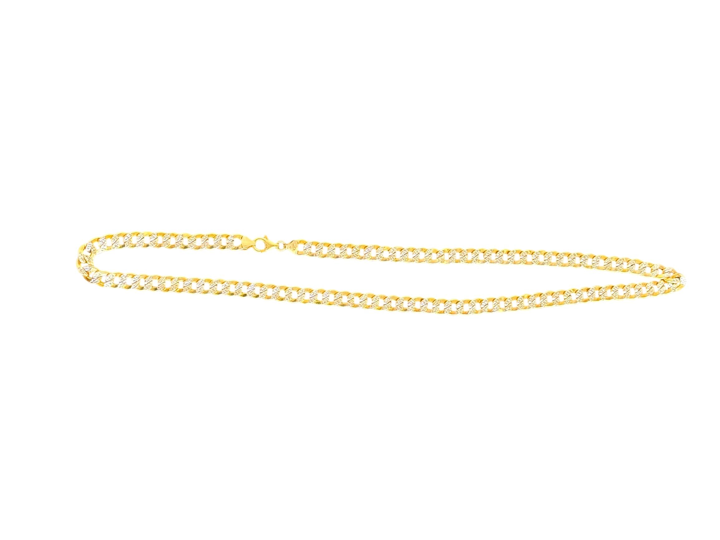 10k Two Tone Gold 22" Curb Link Chain Necklace