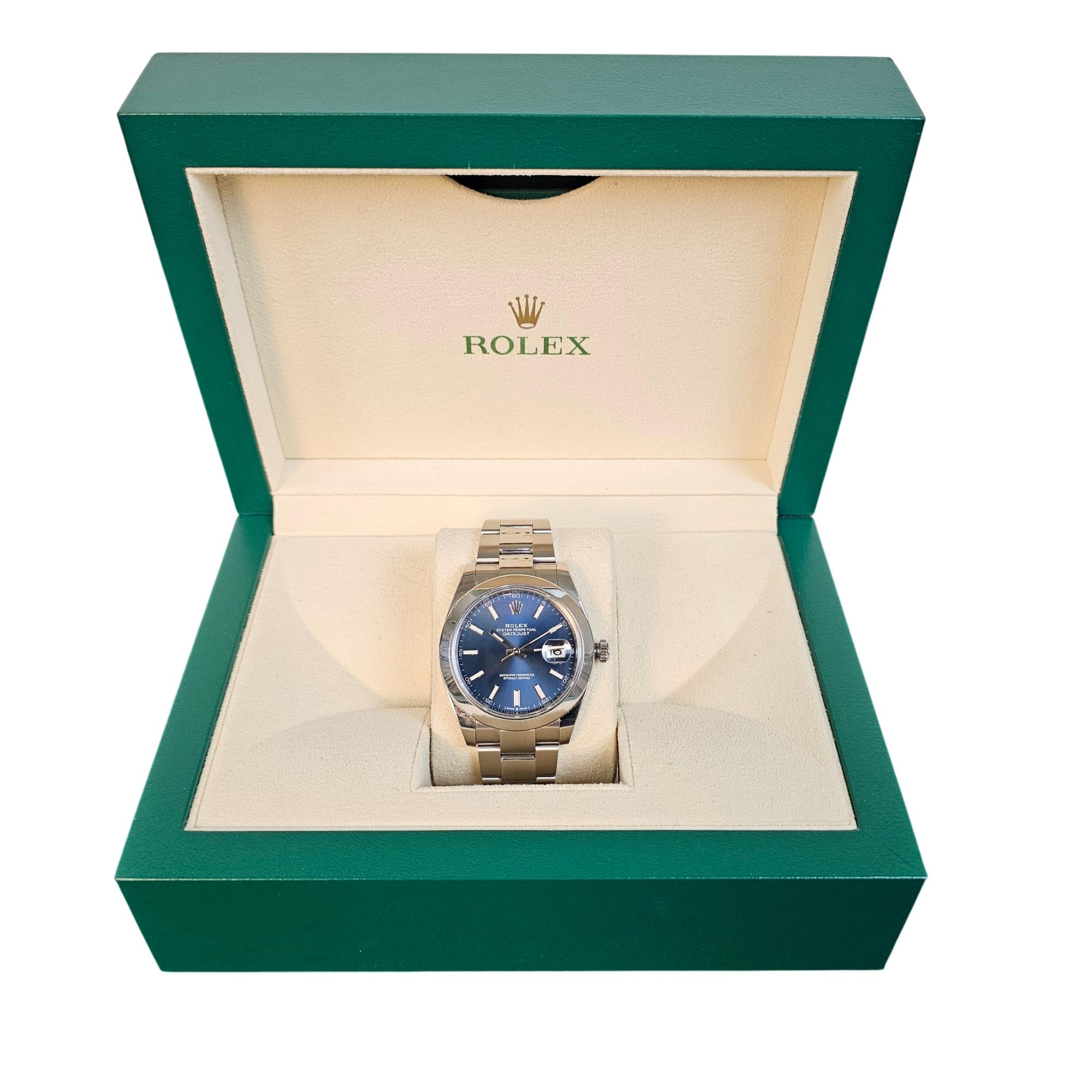 Rolex Oyster Perpetual Datejust 41mm SS 2021 Navy Dial 126300