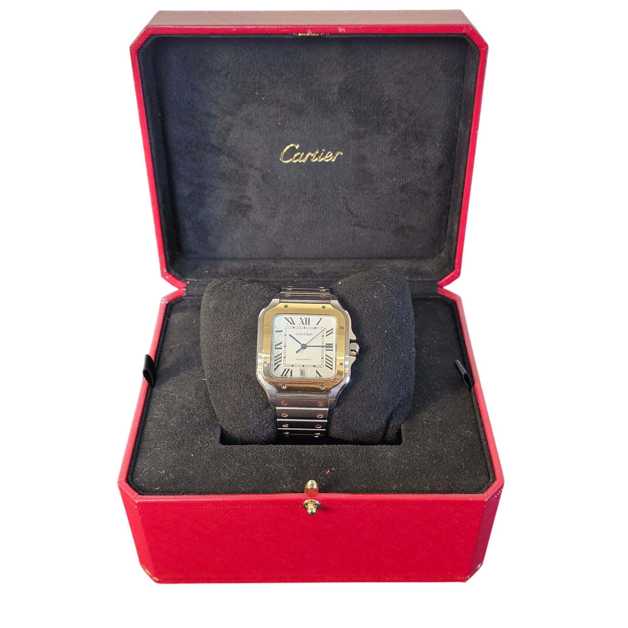 Cartier Santos de Cartier 40mm SS/18KYG 2023 White Dial W2SA0009