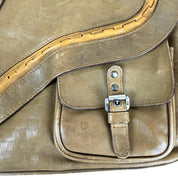 Christian Dior Gaucho Brown Leather Shoulder Bag