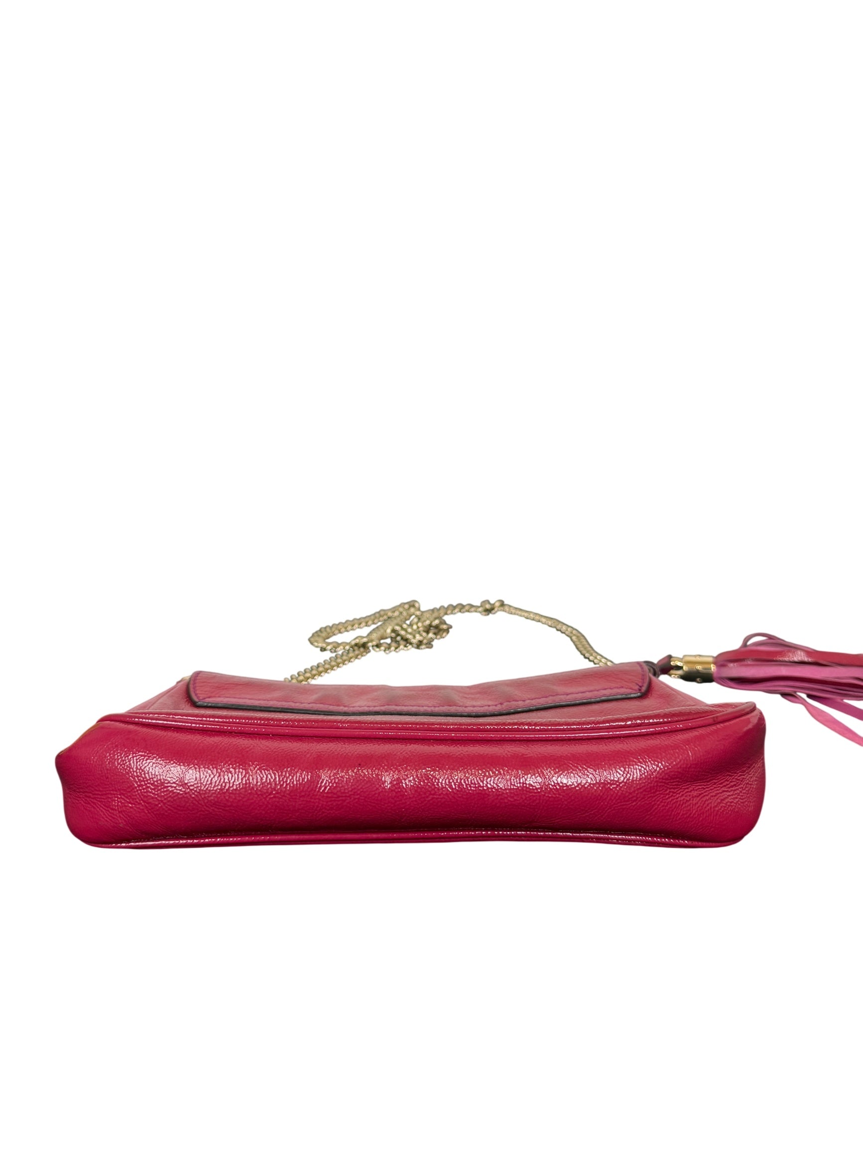 Gucci Soho Raspberry Leather Chain Flap Shoulder Bag
