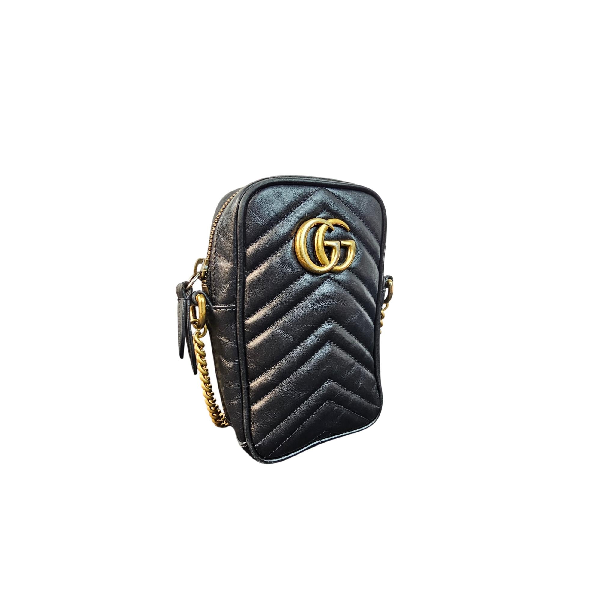 Gucci GG Marmont Matelassé Mini Phone Crossbody