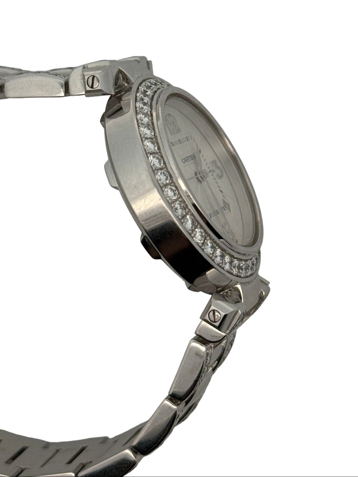 Cartier Pasha 32mm 18K White Gold Watch with Diamond Bezel 2398