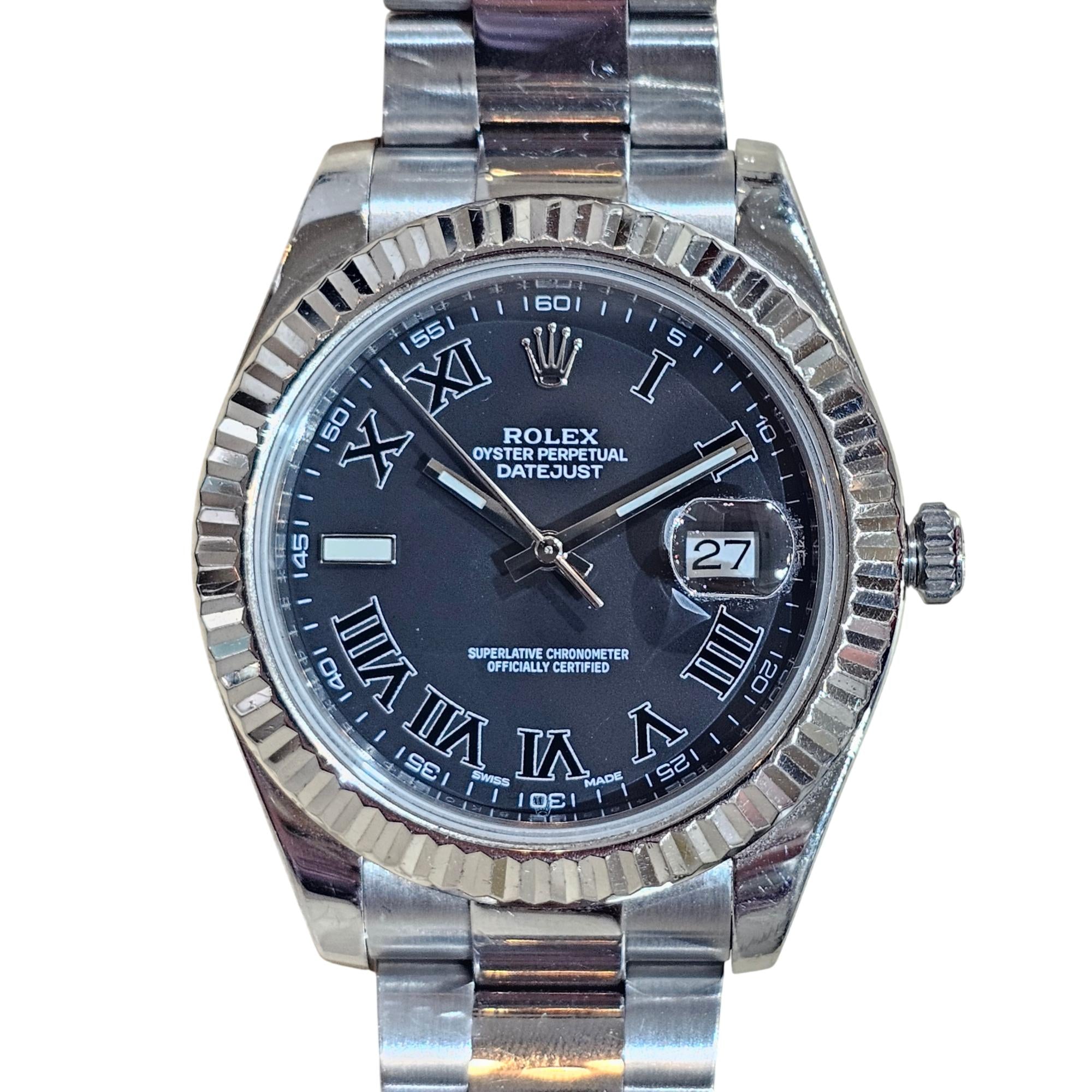 Rolex Oyster Perpetual Datejust II 41mm SS 2009-2016 Gray Roman Dial 116334