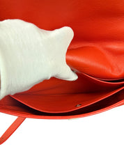 Celine Trotteur Messenger Bag Orange Grained Calfskin Leather
